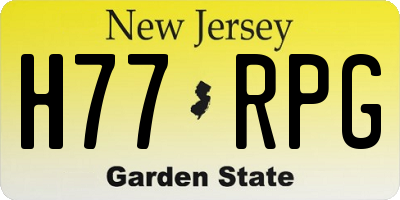 NJ license plate H77RPG