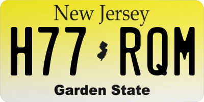 NJ license plate H77RQM
