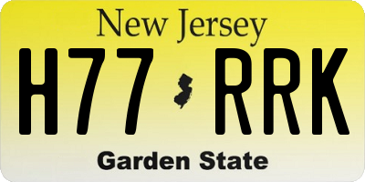 NJ license plate H77RRK