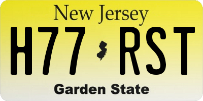 NJ license plate H77RST