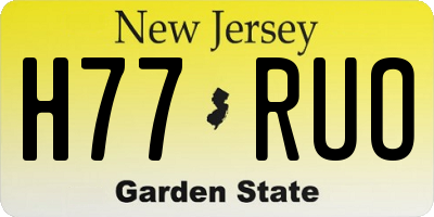 NJ license plate H77RUO