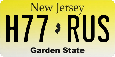 NJ license plate H77RUS