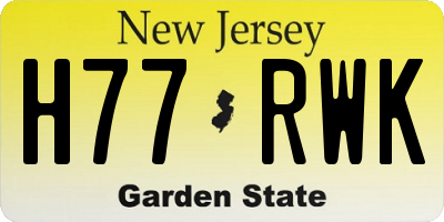 NJ license plate H77RWK