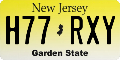 NJ license plate H77RXY