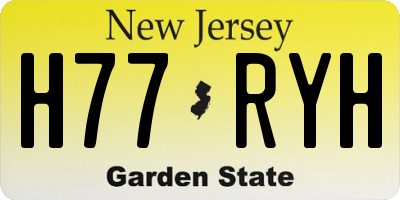 NJ license plate H77RYH