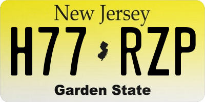 NJ license plate H77RZP
