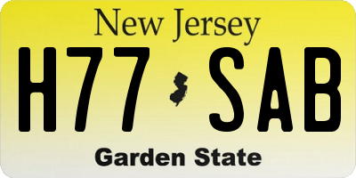 NJ license plate H77SAB