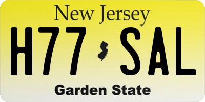 NJ license plate H77SAL