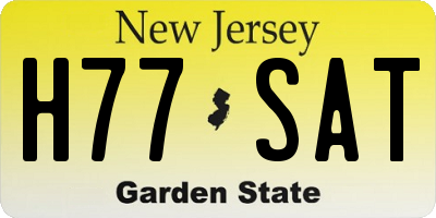 NJ license plate H77SAT
