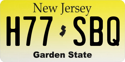 NJ license plate H77SBQ