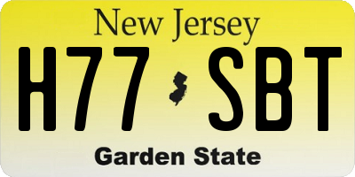 NJ license plate H77SBT