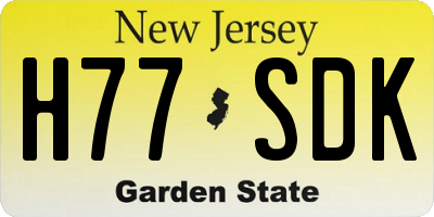 NJ license plate H77SDK
