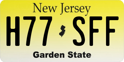 NJ license plate H77SFF