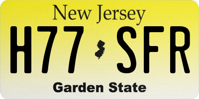 NJ license plate H77SFR