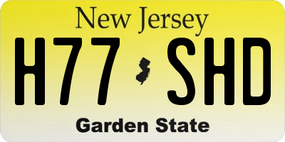 NJ license plate H77SHD