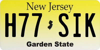 NJ license plate H77SIK