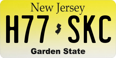 NJ license plate H77SKC