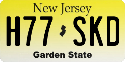 NJ license plate H77SKD
