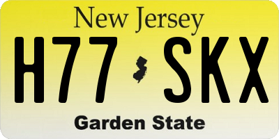 NJ license plate H77SKX
