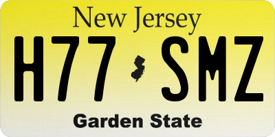 NJ license plate H77SMZ