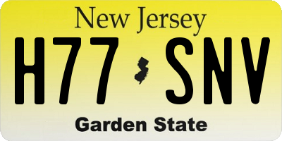 NJ license plate H77SNV