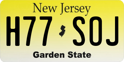 NJ license plate H77SOJ