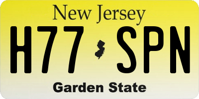 NJ license plate H77SPN