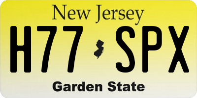 NJ license plate H77SPX