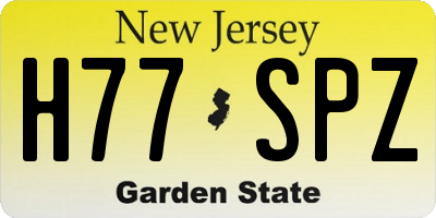 NJ license plate H77SPZ