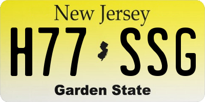 NJ license plate H77SSG