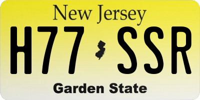NJ license plate H77SSR