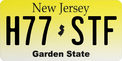 NJ license plate H77STF