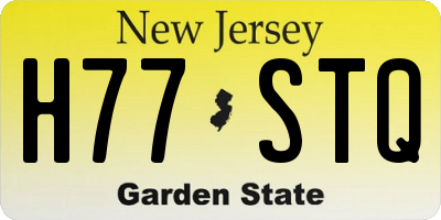 NJ license plate H77STQ