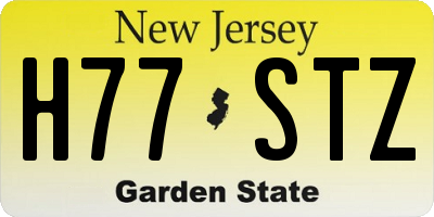 NJ license plate H77STZ