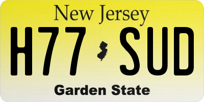 NJ license plate H77SUD