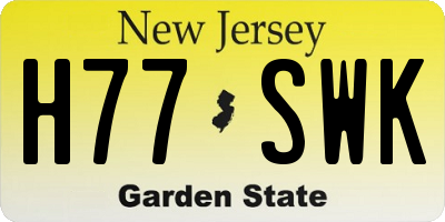 NJ license plate H77SWK