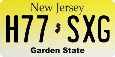 NJ license plate H77SXG