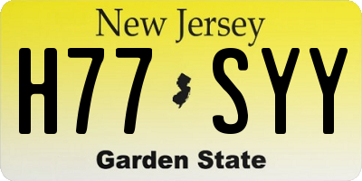 NJ license plate H77SYY