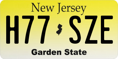 NJ license plate H77SZE