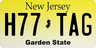 NJ license plate H77TAG
