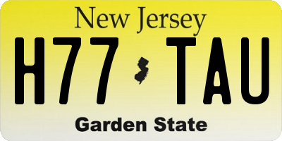NJ license plate H77TAU