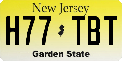 NJ license plate H77TBT