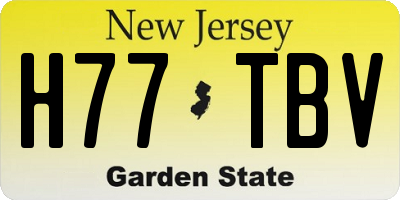 NJ license plate H77TBV