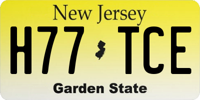 NJ license plate H77TCE