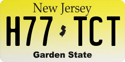 NJ license plate H77TCT