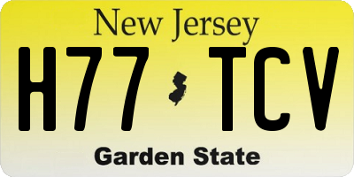 NJ license plate H77TCV
