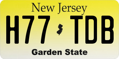NJ license plate H77TDB