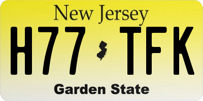 NJ license plate H77TFK