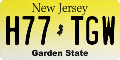 NJ license plate H77TGW