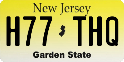 NJ license plate H77THQ